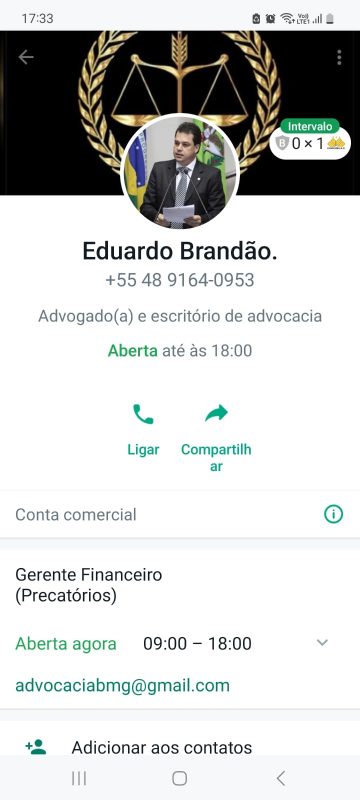 O perfil usado com a foto do deputado sugere um golpe aplicado a partir de precat&oacute;rios (d&iacute;vida p&uacute;blica). – Foto: Redes sociais