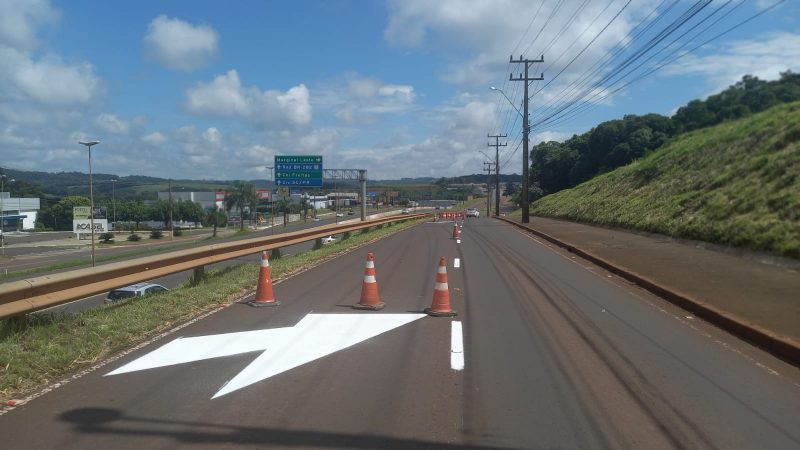 A Marginal Leste, que possibilita o trajeto nos dois sentidos, passa a ter sentido &uacute;nico &mdash; Foto: Prefeitura de Chapec&oacute;/Divulga&ccedil;&atilde;o/ND