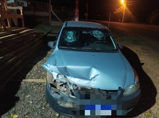 O homem se recusou a fazer o teste do baf&ocirc;metro ap&oacute;s o acidente em Descanso. &mdash; Foto: PMRv/Reprodu&ccedil;&atilde;o/ND