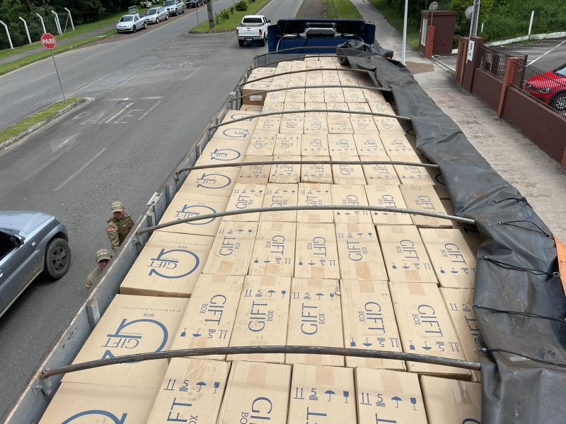 Carga apreendida – Foto: Pol&iacute;cia Militar/Divulga&ccedil;&atilde;o/ND