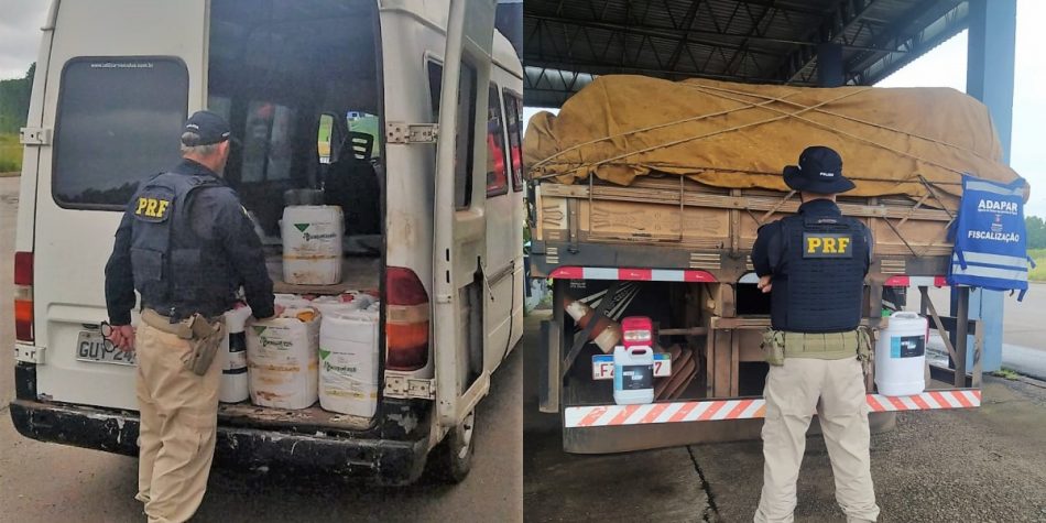Polícia apreende 6,5 mil litros de agrotóxico contrabandeado na BR-153 em Água Doce