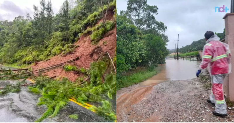 Primeiros dias de 2023 tem risco para deslizamentos e alagamentos em SC – Foto: Reprodu&ccedil;&atilde;o/Colagem/ND