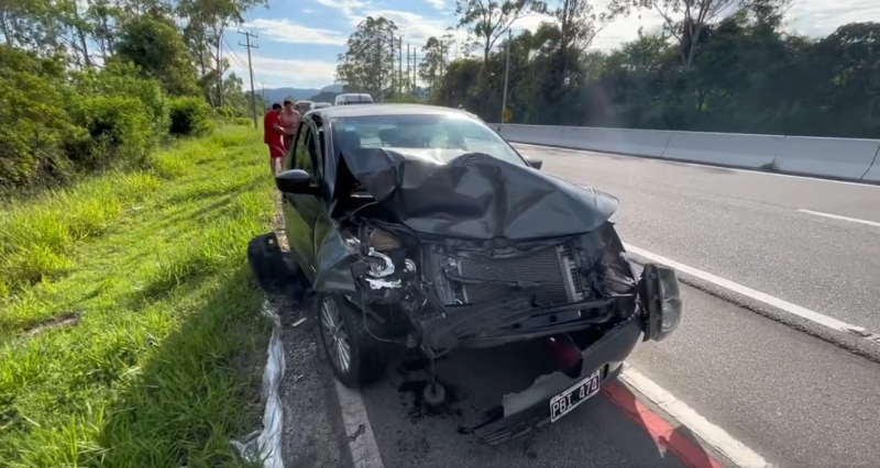 Acidentes deixam filas e fluxo intenso na Grande Florian&oacute;polis – Foto: @cdelosantos/Twitter/Reprodu&ccedil;&atilde;o/ND