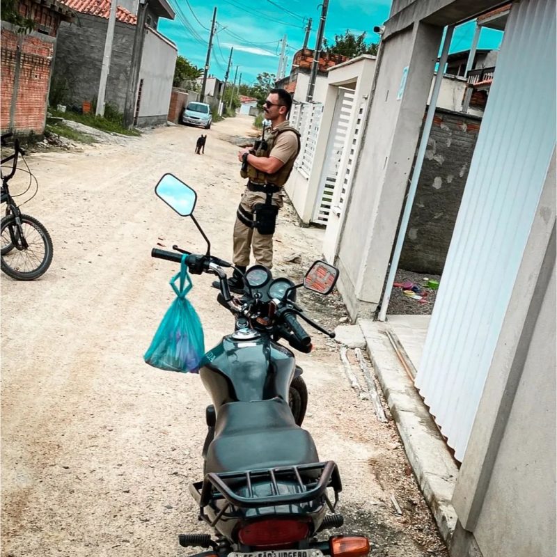 Motocicleta utilizada no crime – Foto: PM/Divulga&ccedil;&atilde;o/ND
