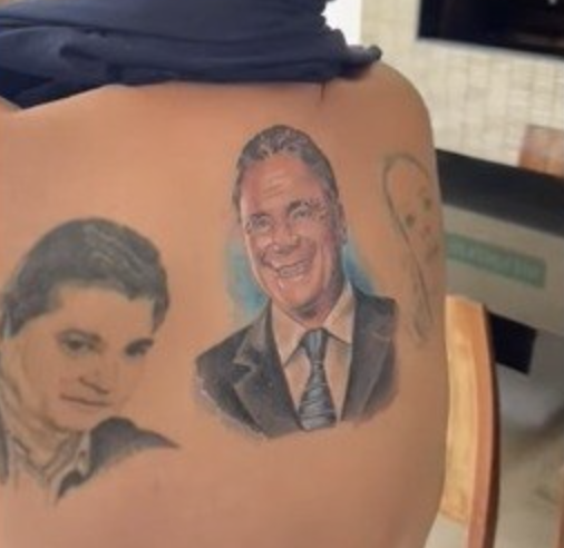 Tatuagem feita pelo senador Jorge Kajuru em homenagem a Alvaro Dias – Foto: Instagram/Reprodu&ccedil;&atilde;o/ND