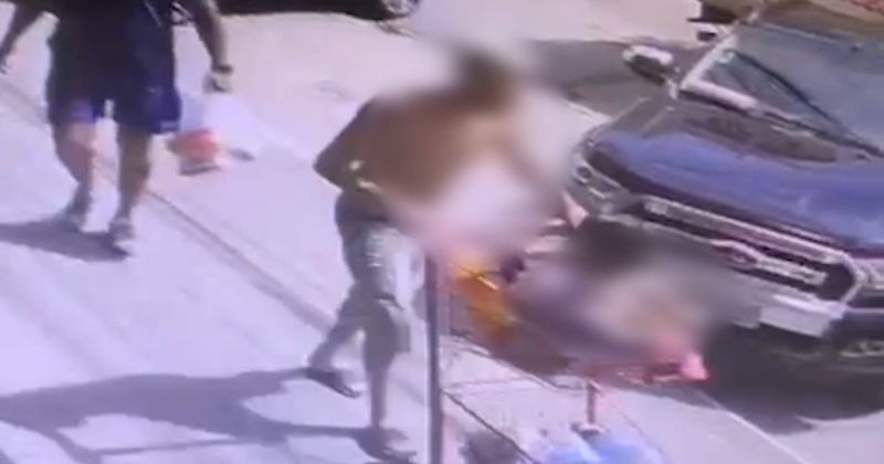 Homem estava com a filha de 3 anos quando furtou o supermercado – Foto: TEMPLATE (7)