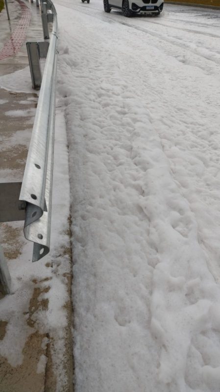 Espuma se formou no dia 10 de janeiro e gerou processo em S&atilde;o Bento do Sul – Foto: Prefeitura de S&atilde;o Bento do Sul/Divulga&ccedil;&atilde;o/ND