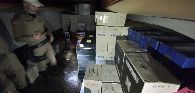 Vinhos apreendidos durante 2022 – Foto: PMRv/Divulga&ccedil;&atilde;o/ND