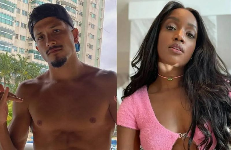 na foto aparece o jogador Yuri lima e a cantora Iza lado a lado