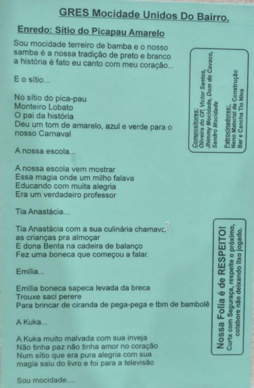 Samba-enredo homenageia o S&iacute;tio do Picapau Amarelo, cl&aacute;ssico da literatura brasileira – Foto: Andr&eacute;ia Dallabrida/Divulga&ccedil;&atilde;o/ND