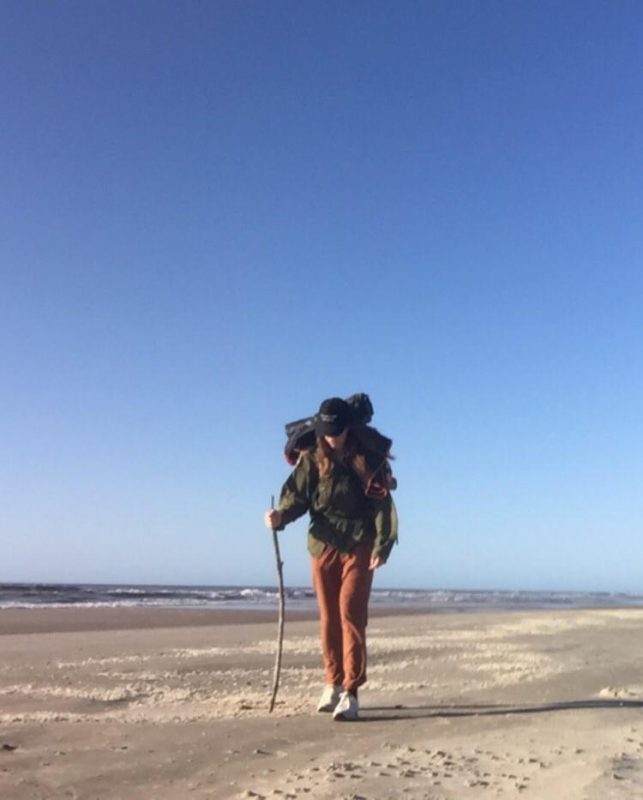 Julia Caroline Korc planejou durante um ano a viagem at&eacute; a Praia do Cassino, que conecta os munic&iacute;pios de Rio Grande e Chu&iacute; – Foto: Arquivo pessoal / Reprodu&ccedil;&atilde;o ND