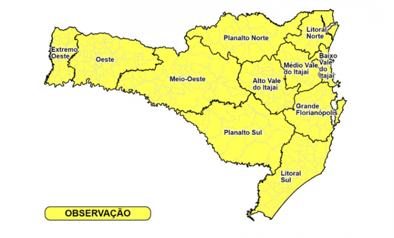 Alerta para chuva em Santa Catarina nesta ter&ccedil;a-feira (14) – Foto: Divulga&ccedil;&atilde;o/ND