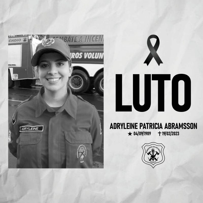 Adrilane Patricia Abramsson passed away Sunday (age 19) – Photo: Caçador Volunteer Firefighters/Reproduction/ND