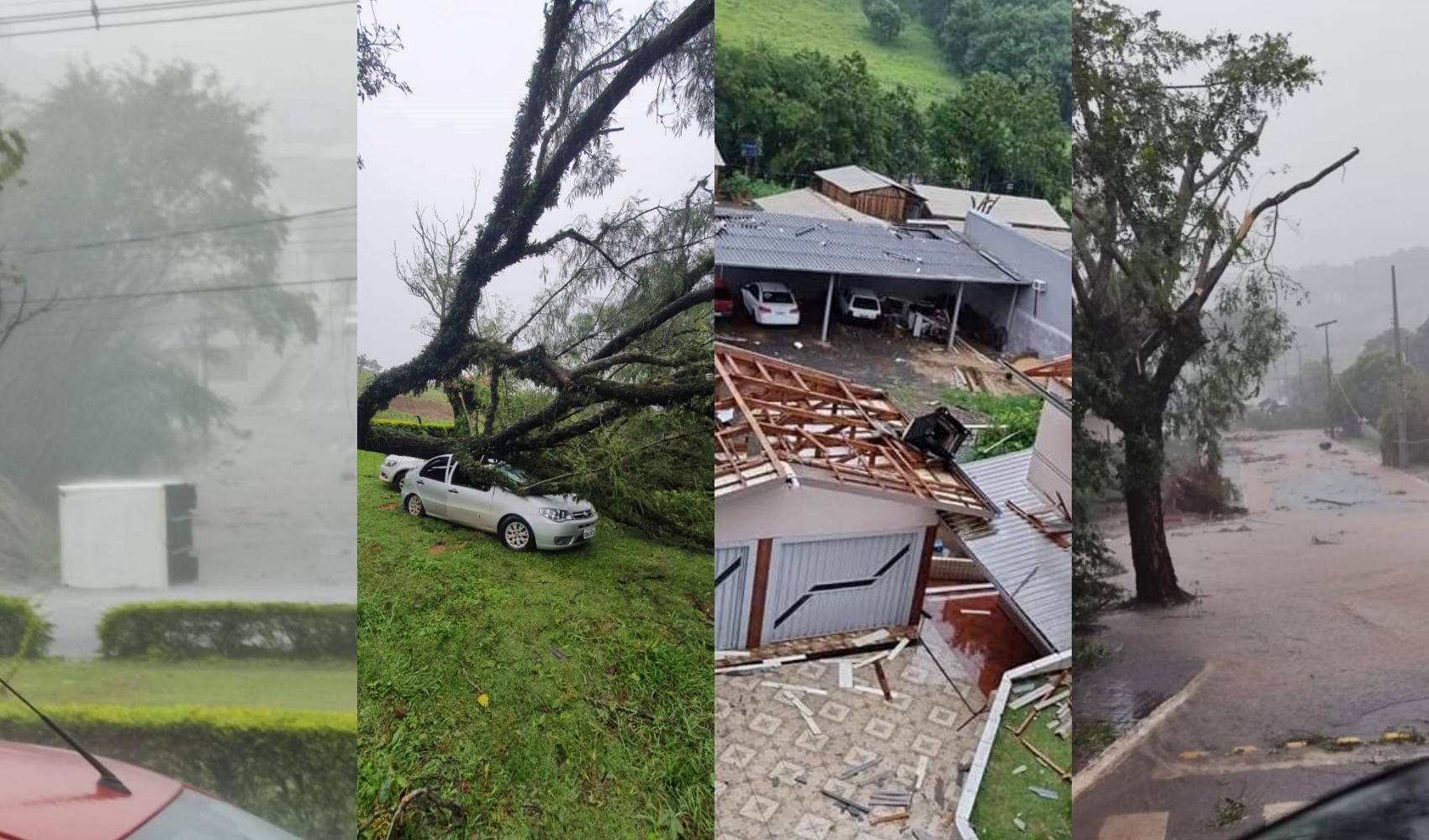 Fenômeno destrutivo deixa rastro em Nova Laranjeiras (PR); FOTOS