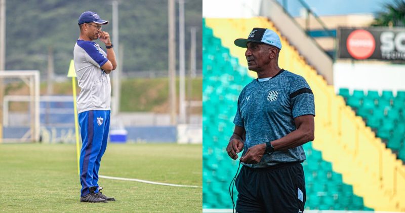 T&eacute;cnico Alex e Crist&oacute;v&atilde;o Borges se encontram neste s&aacute;bado no Est&aacute;dio da Ressacada, em Florian&oacute;polis – Foto: Leandro Boeira/Ava&iacute; F.C./ Patrick Floriani/Figueirense/ND