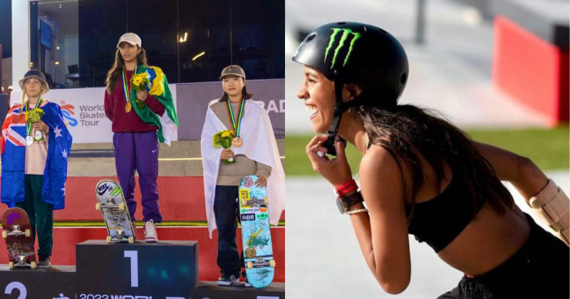 Rayssa Leal fatura pr&ecirc;mio mundial de skate neste domingo – Foto: @timebrasil/Reprodu&ccedil;&atilde;o/ND