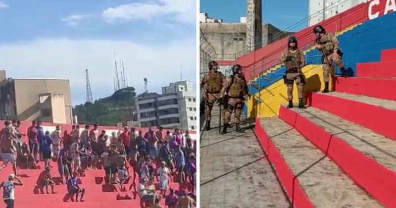 Pancadaria marca fim da partida entre Cambori&uacute; e Marc&iacute;lio Dias – Foto: Reprodu&ccedil;&atilde;o/Internet