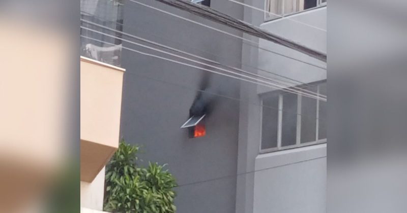 Inc&ecirc;ndio em sala comercial de edif&iacute;cio deixa uma pessoa hospitalizada em Crici&uacute;ma – Foto: Divulga&ccedil;&atilde;o/ND