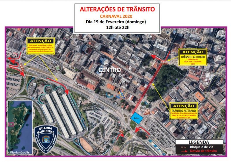 Imagem mostra altera&ccedil;&otilde;es no domingo (19) – Foto: PMF/Divulga&ccedil;&atilde;o/ND