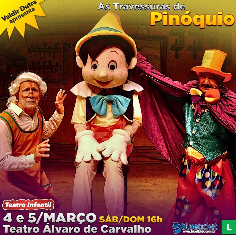 Teatro infantil “As travessuras de Pin&oacute;quio” garante 50% de desconto no Clube NDmais – Foto: Divulga&ccedil;&atilde;o