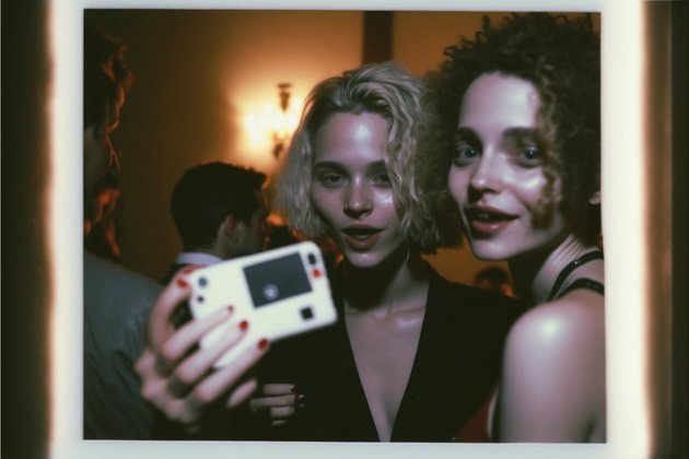 Segundo Zimmerman — que esclarece não ser desenvolvedor de IA, artista nem mesmo especialista no assunto —, as fotos só com mulheres foram as primeiras criadas pelo programa, que aparentemente entende “pessoas” (ao menos pessoas em festas) como “mulheres” – Foto: Reprodução/Midjourney (via Twitter/@mileszim)