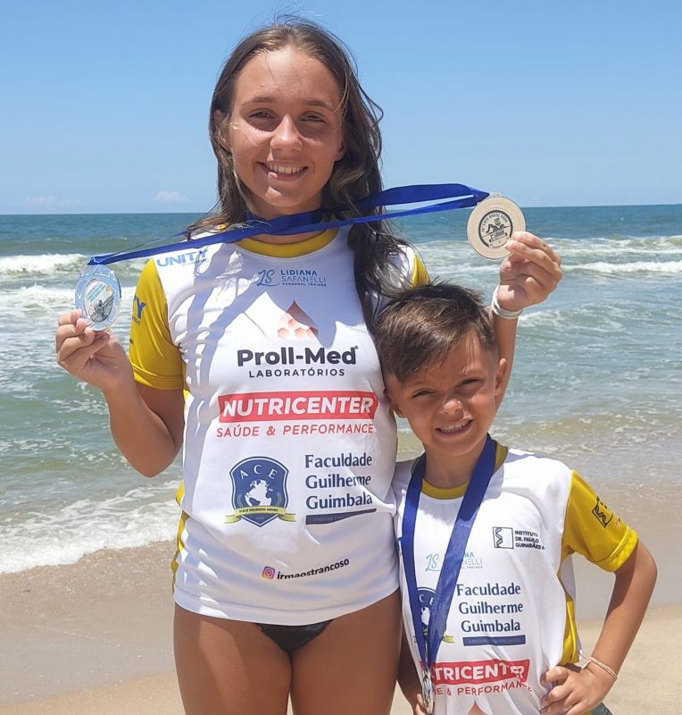 Beatriz e Henrique voltaram a competir e conquistaram medalhas em provas realizadas em Itaja&iacute; – Foto: Divulga&ccedil;&atilde;o/ND
