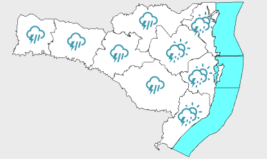 A melhora gradativa na condi&ccedil;&atilde;o do tempo come&ccedil;a a ser percebida na parte da tarde de domingo. &mdash; Foto: DCSC/Divulga&ccedil;&atilde;o/ND