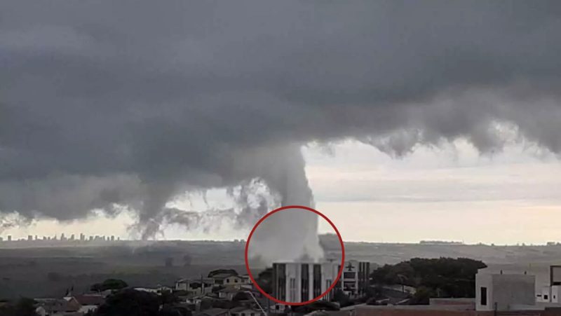 Fen&ocirc;meno &eacute; causado por c&eacute;lulas de tempestade – V&iacute;deo: Roberto Pires/RIC Mais/ND