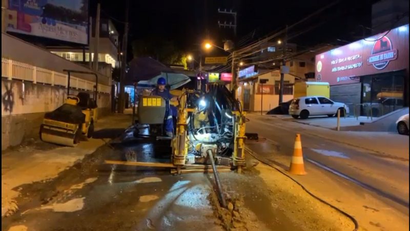 Obras acontecem pelos pr&oacute;ximos 20 dias, das 20h &agrave;s 6h – Foto: Casan/Divulga&ccedil;&atilde;o/ND