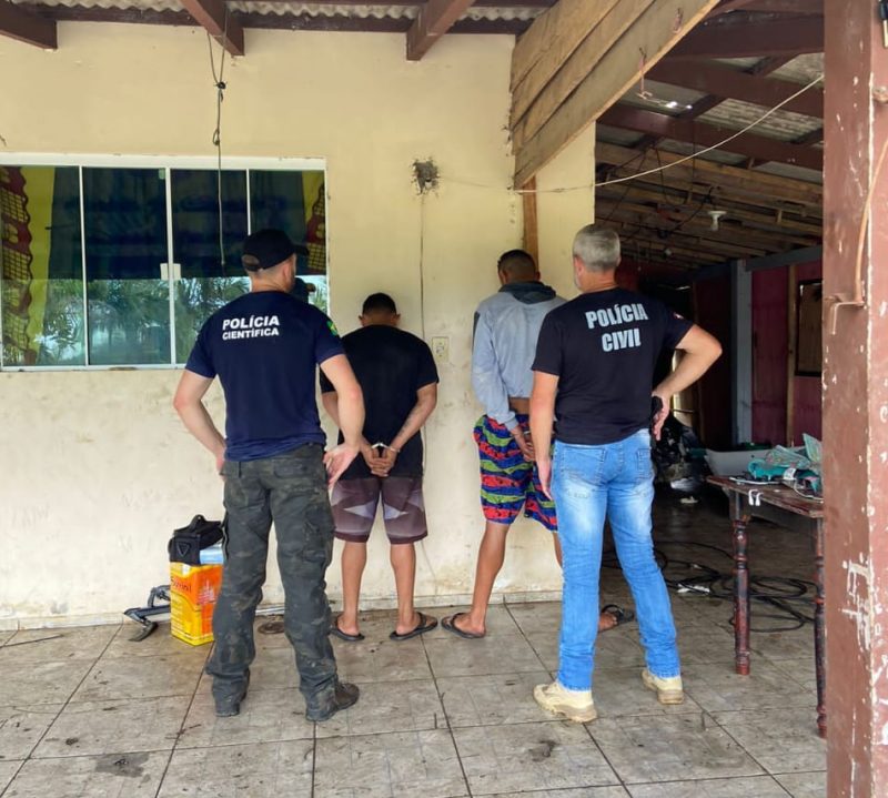 Dois homens foram presos na quinta-feira durante a opera&ccedil;&atilde;o – Foto: Pol&iacute;cia Civil/Divulga&ccedil;&atilde;o/ND