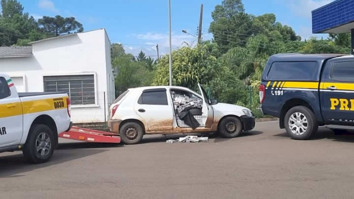 Cerca de 16.500 ma&ccedil;os de cigarros s&atilde;o apreendidos em Joa&ccedil;aba. &mdash; Foto: Pol&iacute;cia Militar Rodovi&aacute;ria/Reprodu&ccedil;&atilde;o/ND