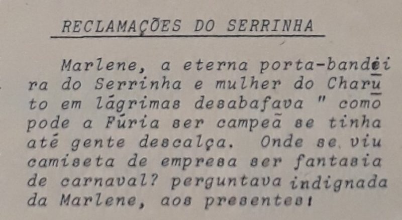 Jornal de 1981 mostra reclama&ccedil;&atilde;o de Marlene sobre o resultado do Carnaval – Foto: Jornal Hora H/Reprodu&ccedil;&atilde;o/AHJ