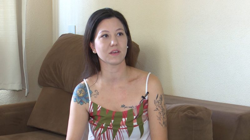 mulher que sofreu agressão 