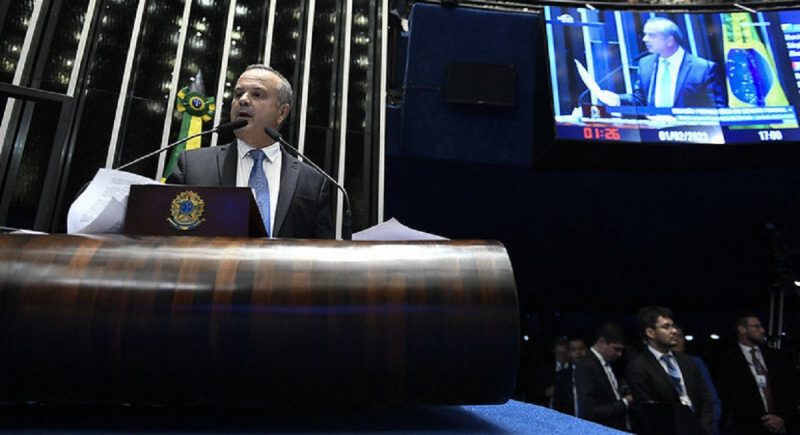 Senador Rog&eacute;rio Marinho na elei&ccedil;&atilde;o da presid&ecirc;ncia do Senado nesta quarta (1&ordm;) – Foto: Roque de S&aacute; / Ag&ecirc;ncia Senado