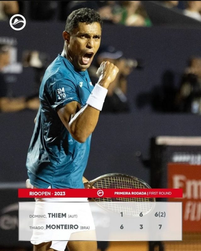 Thiago Monteiro passou pelo austr&iacute;aco Domenic Thiem – Foto: Divulga&ccedil;&atilde;o/Rio Open