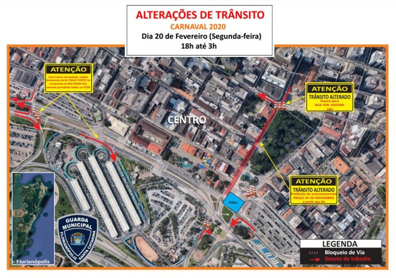 Imagem mostra altera&ccedil;&otilde;es na segunda-feira (20) – Foto: PMF/Divulga&ccedil;&atilde;o/ND