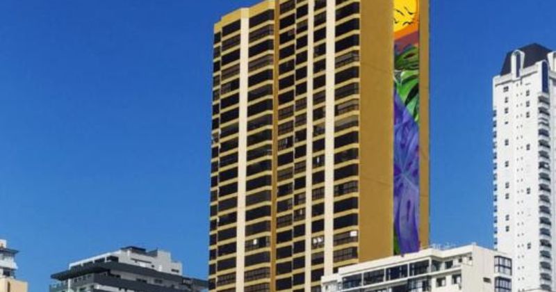 Edif&iacute;cio Cosmos receber&aacute; grafite com mais de 110 metros de altura – Foto: Embraed/Divulga&ccedil;&atilde;o/ND