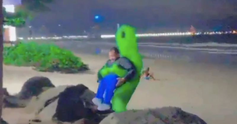 Video flagrou momento em que “ET” sequestra turista – Foto: Itapema Mil Grau/Reprodu&ccedil;&atilde;o/ND