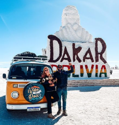 Bol&iacute;via &eacute; um dos sete pa&iacute;ses que o casal j&aacute; passou – Foto: @vibededois/Divulga&ccedil;&atilde;o/ND