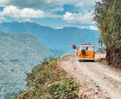 Estrada da Morte na Bol&iacute;via – Foto: @vibededois Estrada da Morte na Bol&iacute;via