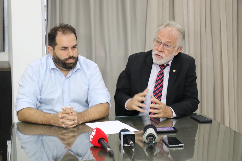 Jo&atilde;o Cobalchini e Renato da Farm&aacute;cia anunciaram a vota&ccedil;&atilde;o do Plano Diretor – Foto: CMF/Divulga&ccedil;&atilde;o/ND