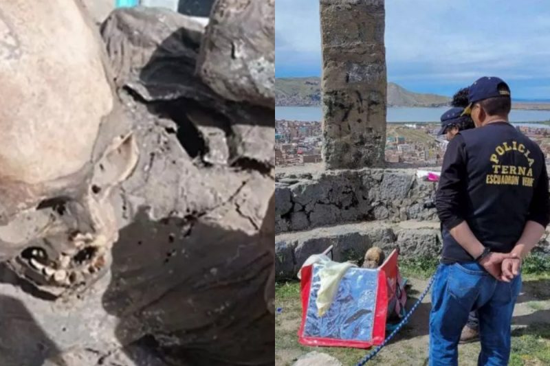 Mochila de delivery revela m&uacute;mia, o caso foi registrado pela pol&iacute;cia no Peru. &mdash; Foto: ABC News/Pol&iacute;cia/Reprodu&ccedil;&atilde;o