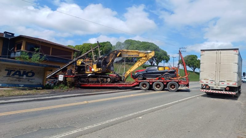 O acidente foi registrado no in&iacute;cio da tarde desta ter&ccedil;a-feira (28), na SC-114, em Tai&oacute; – Foto: Corpo de Bombeiros / Reprodu&ccedil;&atilde;o ND