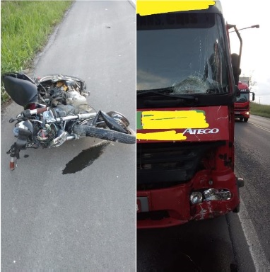Motociclista morre em colisão contra caminhão na BR-470 em Pouso Redondo &#8211; Foto: Corpo de Bombeiros / Reprodução ND