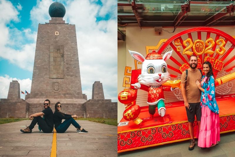 O casal do Oeste de Santa Catarina viajou o mundo com coragem em busca de realizar um sonho. &mdash; Foto: Aline e Daniel/Arquivo Pessoal/Reprodu&ccedil;&atilde;o