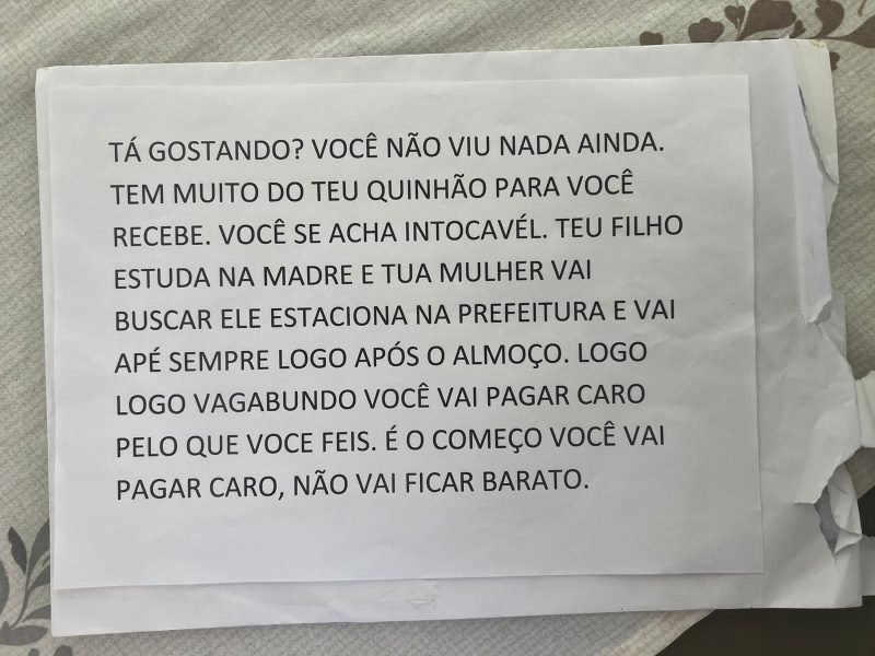 Secret&aacute;rio de Gaspar decide se afastar do cargo ap&oacute;s receber amea&ccedil;as contra a fam&iacute;lia – Foto: Arquivo pessoal / Reprodu&ccedil;&atilde;o ND