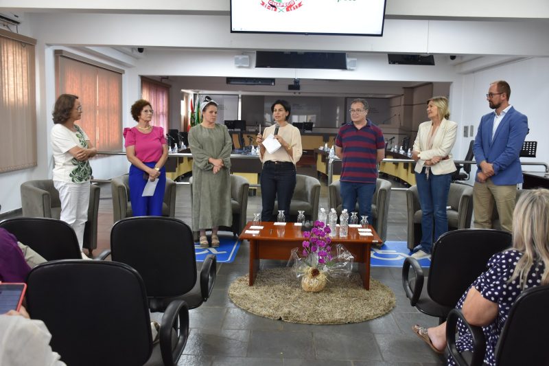 Bancada Feminina de Chapec&oacute; faz evento referente ao Dia Internacional das Mulheres &mdash; Foto: C&acirc;mara de Vereadores/ND