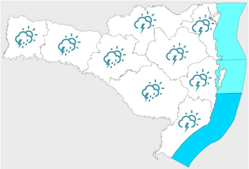 S&aacute;bado (4) tem tempo inst&aacute;vel em todas as regi&otilde;es de SC – Foto: DCSC/Divulga&ccedil;&atilde;o/ND