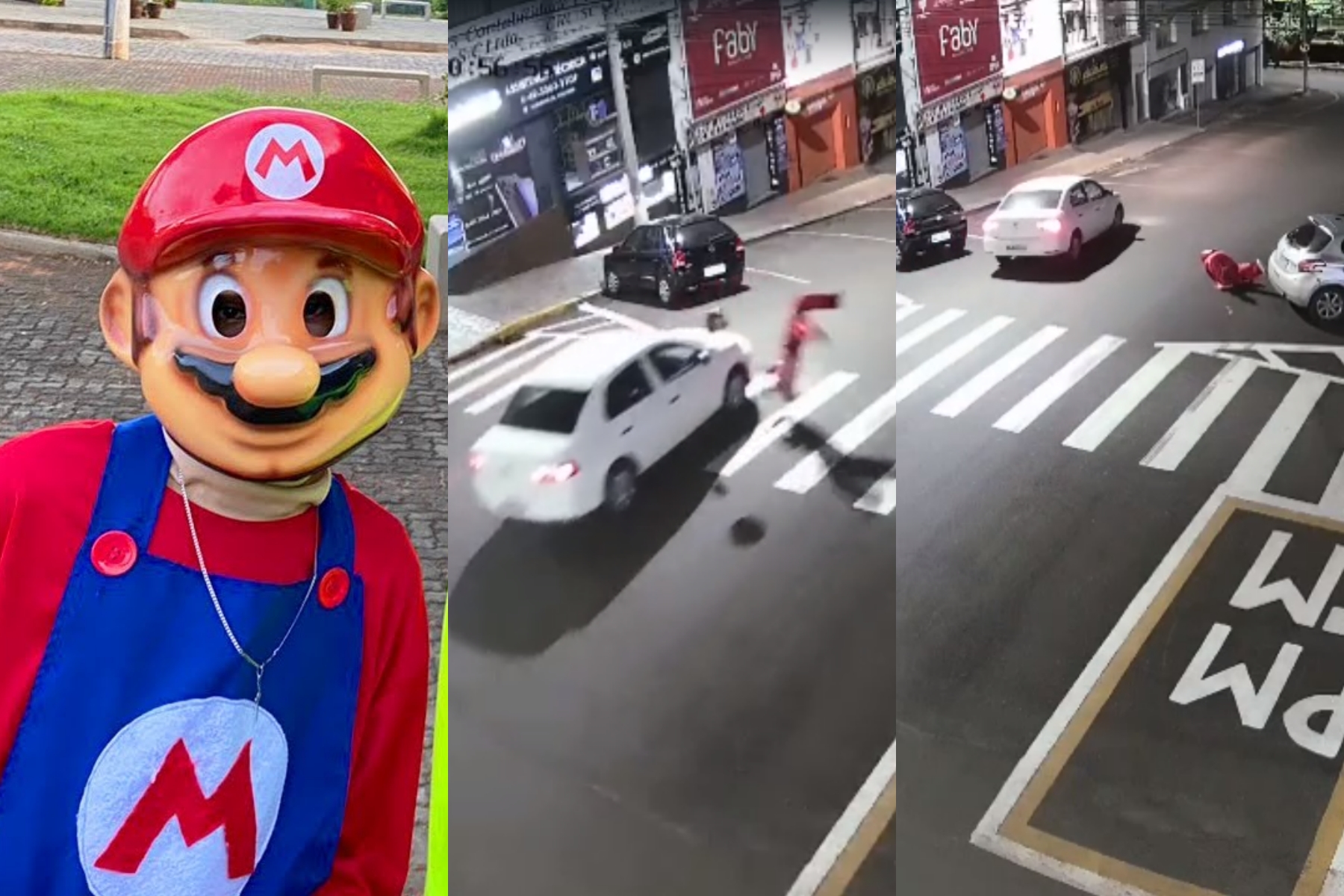 Super Mario da 'Carreta da Alegria' é atropelado na rua durante exibição em  SC; VÍDEO, Santa Catarina