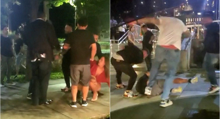 the video shows the moment of beating a woman at the exit of the ballad in the joint venture